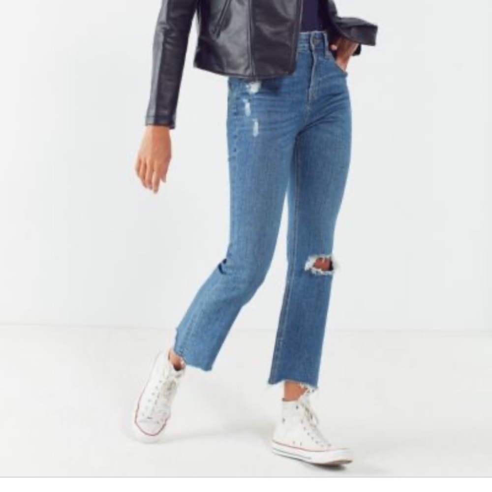 Kick flare high rise cropped bdg jeans